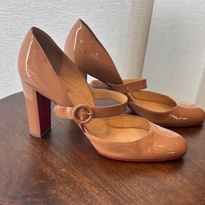 Christian Louboutin Miss Kawa Patent Mary Jane Pumps 40 1/2